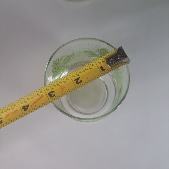 Libbey Green Oak Leaf Juice Glasses Set of 5 3" Vintage Textured USA - Picture 6 of 7